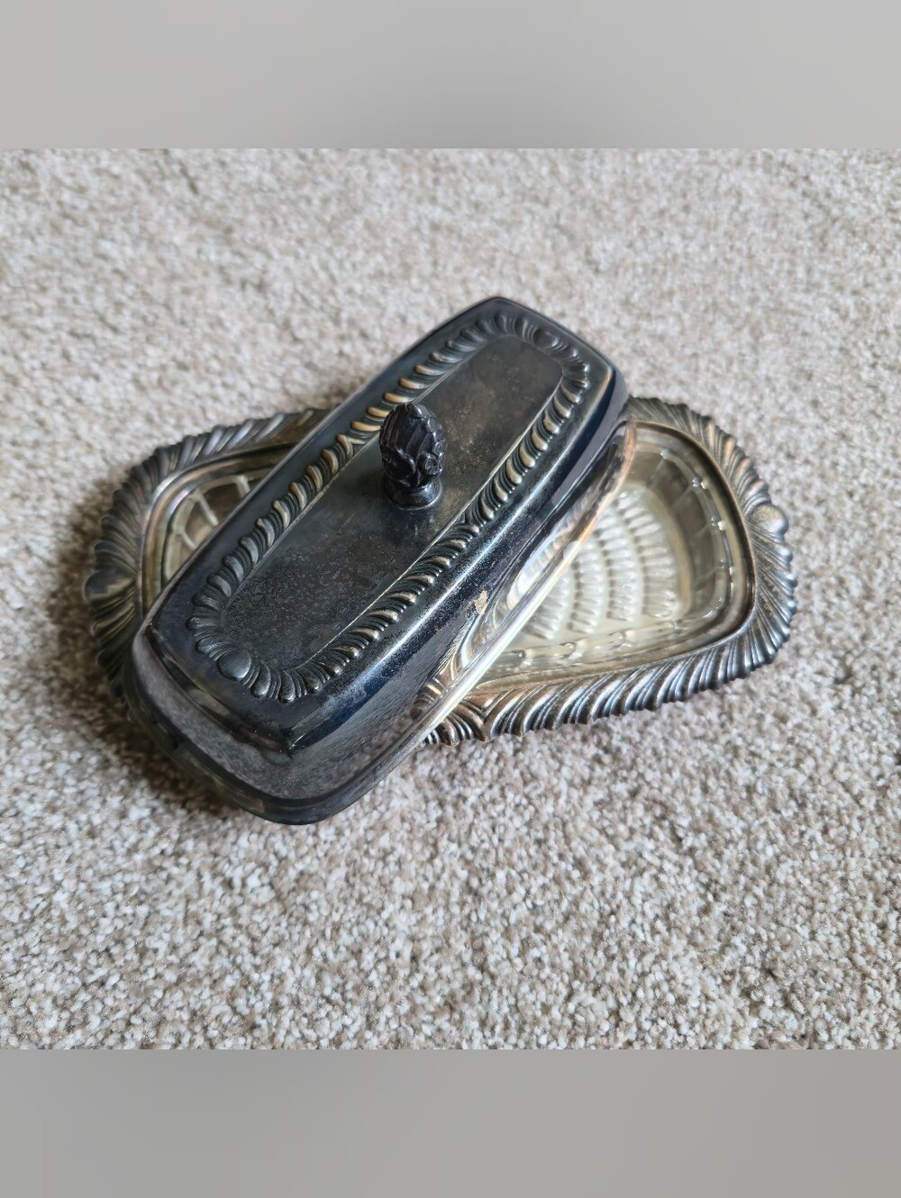 F B Rogers 1883 Silver Company Butter Dish With Glass Insert 896